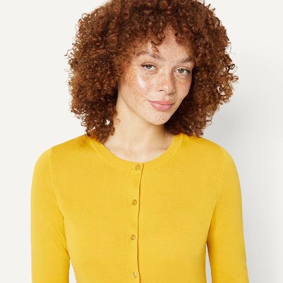 Yellow Button-Up Cardigan Sweater
